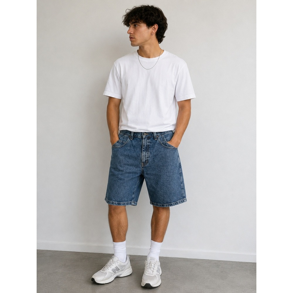 Wrangler Authentics Mens Carpenter Shorts 36 Blue Denim Medium Wash Workwear